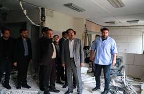 بازدید وزیر صمت از ساختمان تخریب شده شرکت شهرک‌های صنعتی استان تهران
